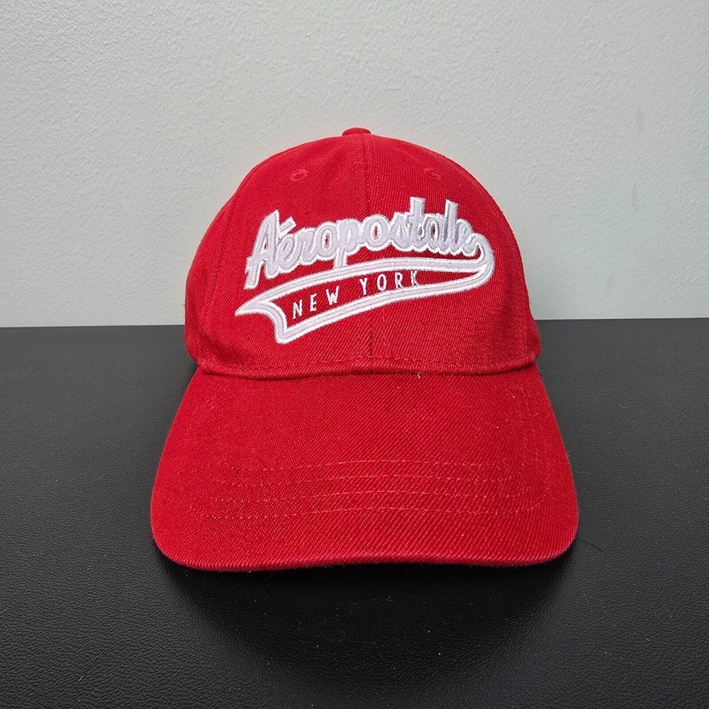 Aeropostale Hat Cap Mens Extra Large Red New York Spellout Logo Casual‎ Preppy